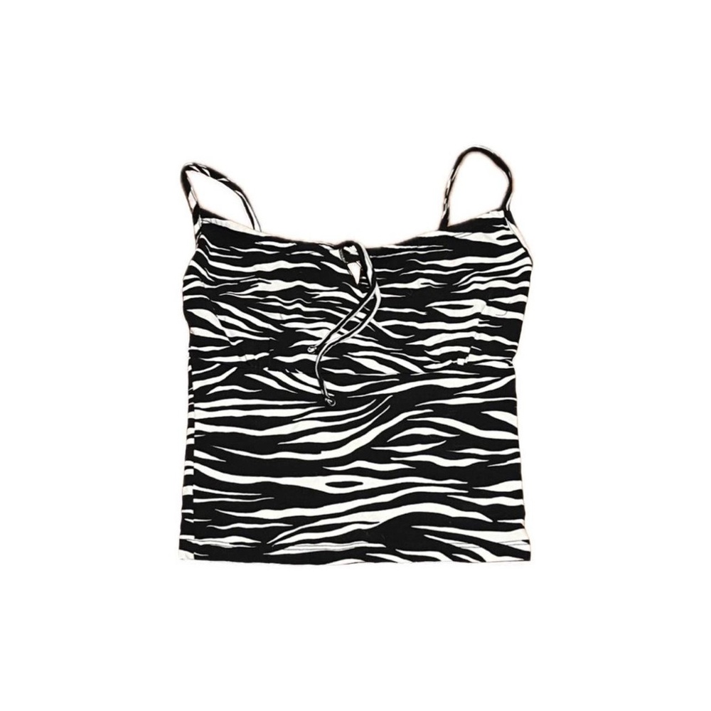 Zebra Print Tank Brandy Melville Black And White Top